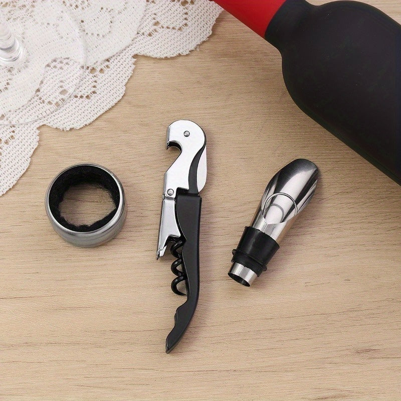 1\u002F2\u002F3pcs Christmas Wine Set with Corkscrew and Stoppers, Premium Red Wine Gift Collection