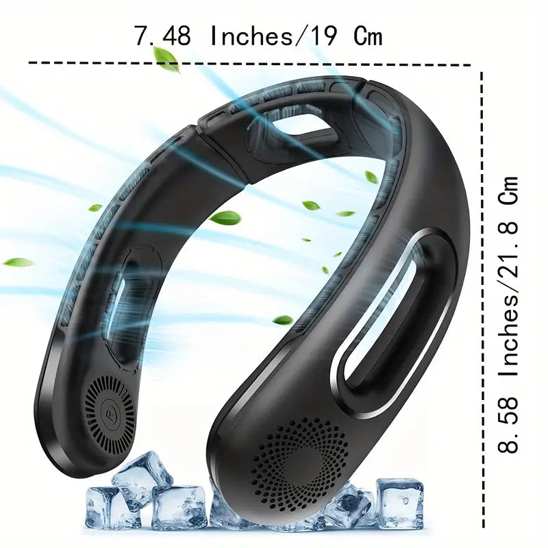 Portable Neck Fan, 360° Cooling Hands-Free Bladeless Fan, Long-Lasting 16H Battery, 4 Speeds, USB Rechargeable, Wearable Personal Fan for Women & Men, Travel, Office, Outdoor