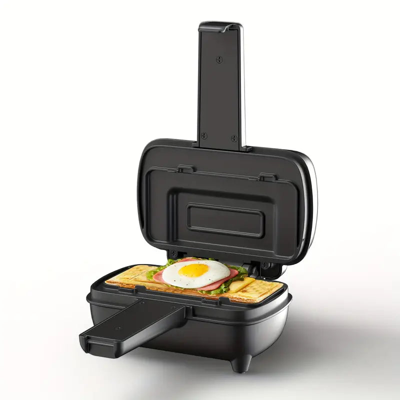 1-Slice Electric Sandwich Maker, MINI Square Grill Pan For Toasted Sandwiches, Grilled Cheese, Pancakes, Omelets, Double-Sided Non-Stick, A Must-Have Kitchen Appliance For Home Cooking.