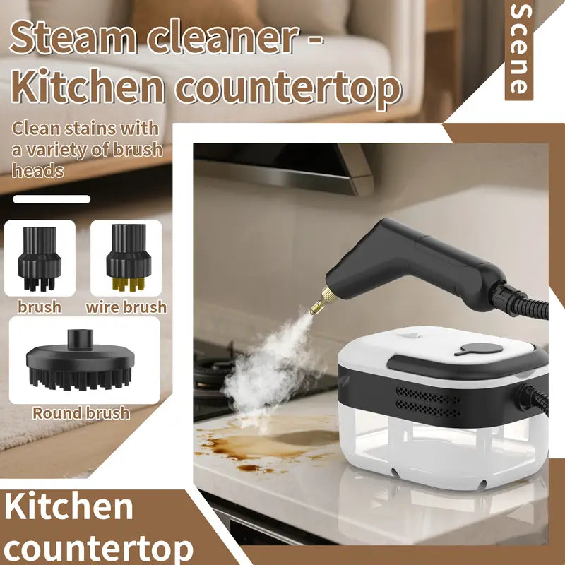 High-pressure And High-temperature Steam Cleaner, Household Steam Cleaner Handheld, High-temperature Carpet Cleaner, 40.58oz Water Tank Capacity, One-button Switch Control, Suitable For Kitchen Fumes, Sofas, Tile Gap Cleaning