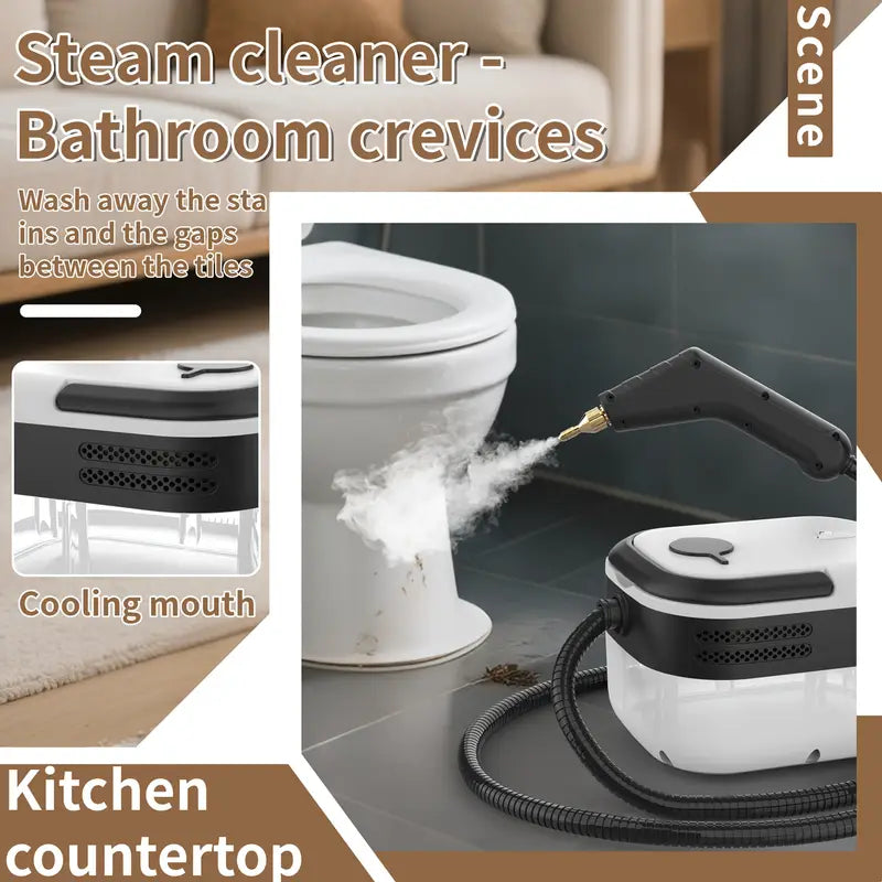 High-pressure And High-temperature Steam Cleaner, Household Steam Cleaner Handheld, High-temperature Carpet Cleaner, 40.58oz Water Tank Capacity, One-button Switch Control, Suitable For Kitchen Fumes, Sofas, Tile Gap Cleaning