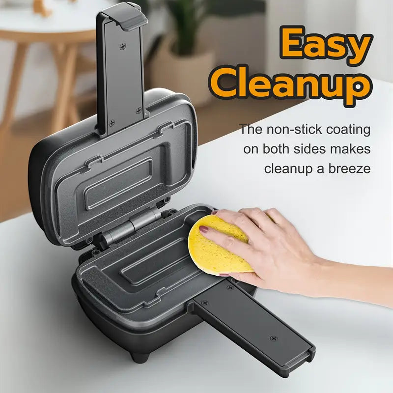 1-Slice Electric Sandwich Maker, MINI Square Grill Pan For Toasted Sandwiches, Grilled Cheese, Pancakes, Omelets, Double-Sided Non-Stick, A Must-Have Kitchen Appliance For Home Cooking.