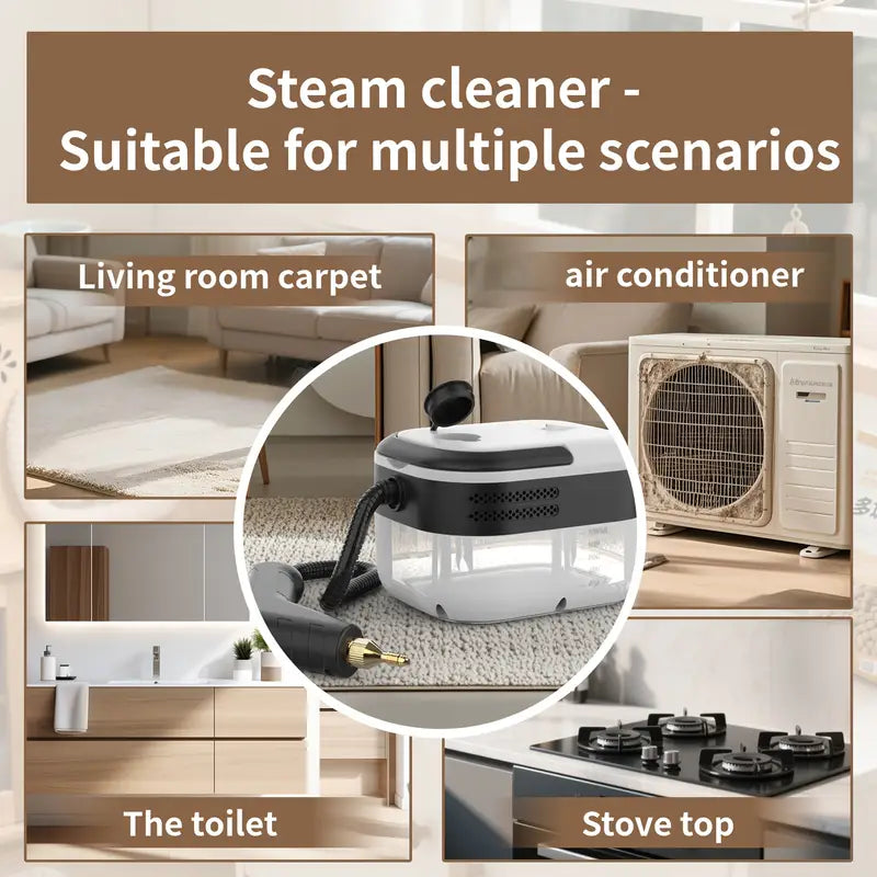 High-pressure And High-temperature Steam Cleaner, Household Steam Cleaner Handheld, High-temperature Carpet Cleaner, 40.58oz Water Tank Capacity, One-button Switch Control, Suitable For Kitchen Fumes, Sofas, Tile Gap Cleaning