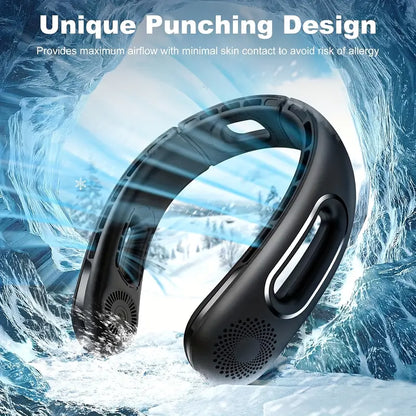 Portable Neck Fan, 360° Cooling Hands-Free Bladeless Fan, Long-Lasting 16H Battery, 4 Speeds, USB Rechargeable, Wearable Personal Fan for Women & Men, Travel, Office, Outdoor