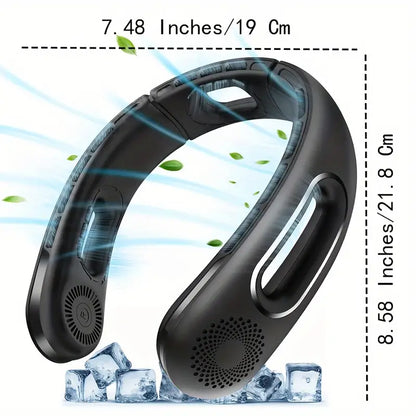 Portable Neck Fan, 360° Cooling Hands-Free Bladeless Fan, Long-Lasting 16H Battery, 4 Speeds, USB Rechargeable, Wearable Personal Fan for Women & Men, Travel, Office, Outdoor