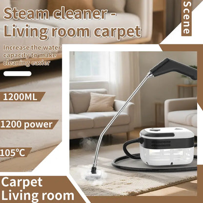 High-pressure And High-temperature Steam Cleaner, Household Steam Cleaner Handheld, High-temperature Carpet Cleaner, 40.58oz Water Tank Capacity, One-button Switch Control, Suitable For Kitchen Fumes, Sofas, Tile Gap Cleaning