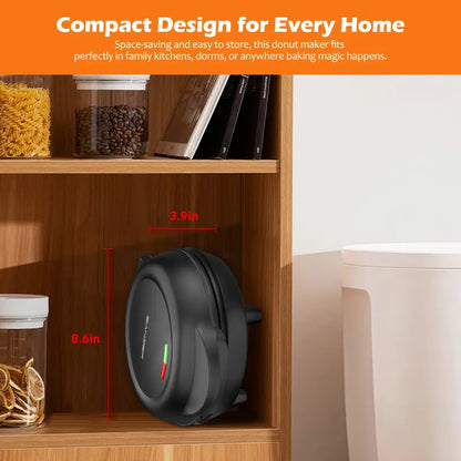 7-Slot Mini Donut Maker | Quick & Easy Homemade Breakfast Treats, Non-Stick Plates for Hassle-Free Baking, Perfect for Family Fun, 4-6 Minute Cooking Time, Ideal for Snacks, Desserts & Creative Decorating
