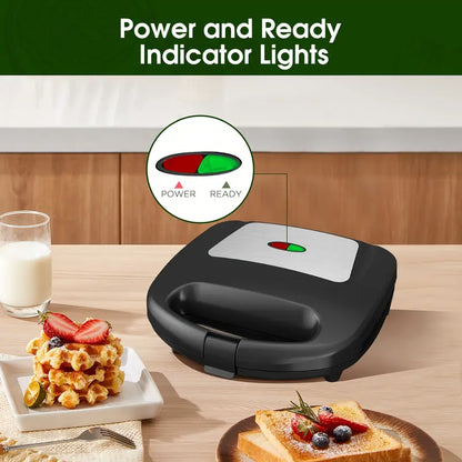 Mini Waffle Maker for Kids, Make Bite-Sized 8 * 2" Tiny Waffles, Great for Breakfast, Snacks, Desserts And More