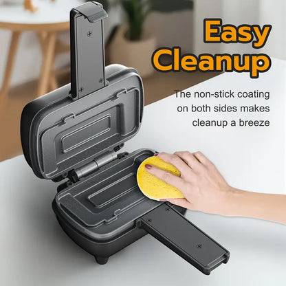 1-Slice Electric Sandwich Maker, MINI Square Grill Pan For Toasted Sandwiches, Grilled Cheese, Pancakes, Omelets, Double-Sided Non-Stick, A Must-Have Kitchen Appliance For Home Cooking.