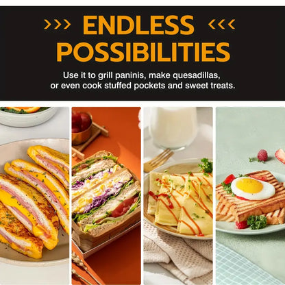 1-Slice Electric Sandwich Maker, MINI Square Grill Pan For Toasted Sandwiches, Grilled Cheese, Pancakes, Omelets, Double-Sided Non-Stick, A Must-Have Kitchen Appliance For Home Cooking.