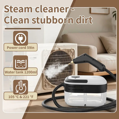 High-pressure And High-temperature Steam Cleaner, Household Steam Cleaner Handheld, High-temperature Carpet Cleaner, 40.58oz Water Tank Capacity, One-button Switch Control, Suitable For Kitchen Fumes, Sofas, Tile Gap Cleaning