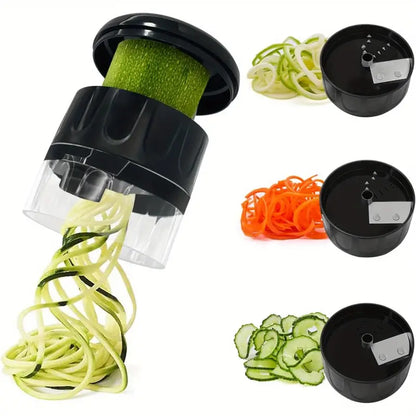 3-in-1 Vegetable Spiralizer with Adjustable Spiral Settings - Heavy-Duty Stainless Steel (304)