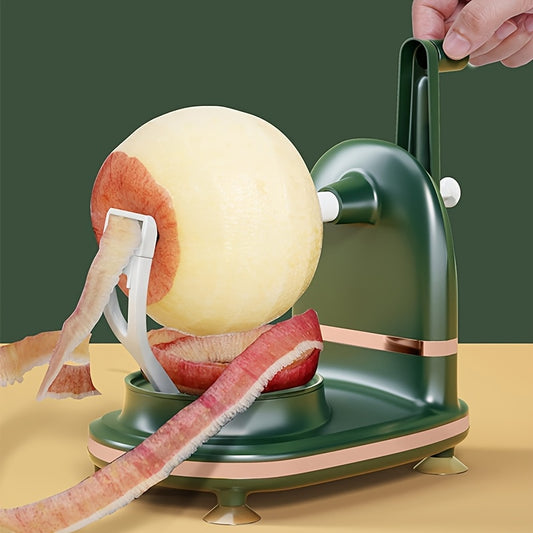 1pc Fruit Peeler, Multi-functional Manual Peeler, For Pear, Potato, Apple Peeling Knife, Household Artifact Fruit Automatic Rotating Peeler, Stainless Steel Blades Apple Cutter With Apple Slicer, Hand Cranked Rotary Peeler