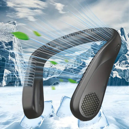 Portable Neck Fan, 360° Cooling Hands-Free Bladeless Fan, Long-Lasting 16H Battery, 4 Speeds, USB Rechargeable, Wearable Personal Fan for Women & Men, Travel, Office, Outdoor